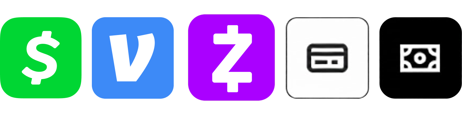 Payment app icons - Zelle, Venmo